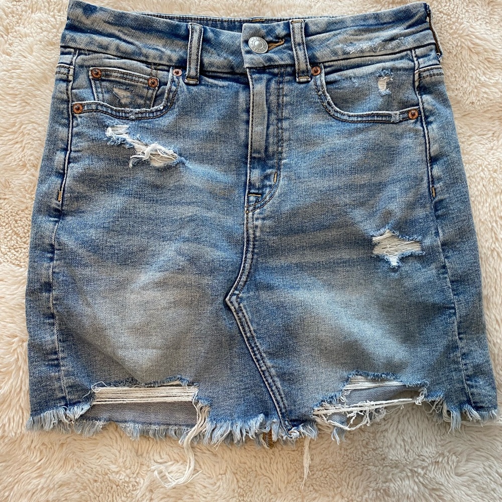 american eagle jean skirt